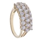 9ct Yellow Gold Cubic Zirconia Three Row Ring