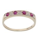 9ct Yellow Gold 0.03ct Diamond and Ruby Fancy Ring