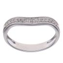 9ct White Gold 0.10ct Brilliant Cut Diamond Wishbone Ring