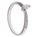 18ct White Gold 0.25ct Marquise and Brilliant Cut Diamond Solitaire Ring