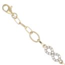 14ct Yellow Gold Cubic Zirconia Infinity Bracelet 8"