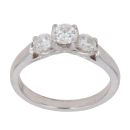 18ct White Gold 0.50ct Brilliant Cut Diamond Trilogy Ring
