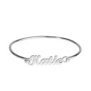 Silver Personalised Script Nameplate Bangle