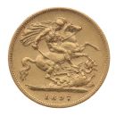 1897 Victoria Old Head UK Half Sovereign Coin