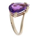 9ct Yellow Gold Amethyst Single Stone Ring