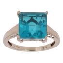9ct Yellow Gold Blue Quartz Single Stone Ring