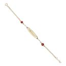 14ct Yellow Gold Children's Ladybird ID Bracelet 6"