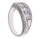 Silver Cubic Zirconia Signet Ring by Icesia