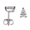 9ct White Gold 1.00ct Pear Cut Lab Grown Diamond Stud Earrings