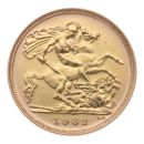 1982 Elizabeth II Decimal Portrait UK Half Sovereign Coin