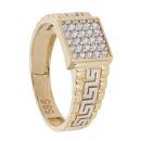 14ct Yellow Gold Cubic Zirconia Signet Ring