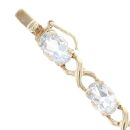 9ct Yellow Gold Aquamarine Bracelet 7"