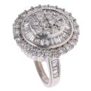 18ct White Gold 2.00ct Brilliant and Baguette Cut Cluster Ring