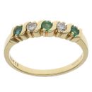 18ct Yellow Gold 0.12ct Diamond And Emerald Ring