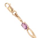 9ct Yellow Gold Amethyst Infinity Bracelet 7.5"