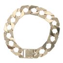 9ct Yellow Gold Patterned Curb Bracelet 8"