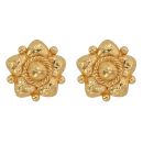 22ct Yellow Gold Rose Stud Earrings
