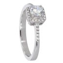 Silver Cubic Zirconia Solitaire Halo Ring by Icesia