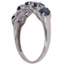 9ct White Gold 0.05ct Diamond and Sapphire Five Stone Ring