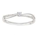 9ct White Gold Diamond Shoulders Engagement Ring