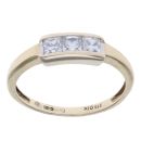 9ct Yellow Gold Cubic Zirconia Three Stone Ring