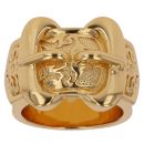 Sterling Silver Gold Plated Double Buckle Ring