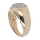 9ct Yellow Gold Cubic Zirconia Cluster Signet Ring