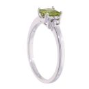 9ct White Gold Created Peridot And Diamond Ring