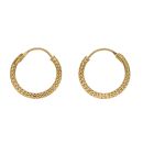 22ct Yellow Gold V Dot Hoop Earrings