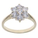 9ct Yellow Gold Cubic Zirconia Cluster Ring