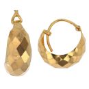 22ct Yellow Gold Faceted Basket Hoop Earrings