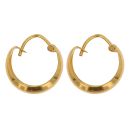 22ct Yellow Gold Classic Plain Basket Hoop Earrings
