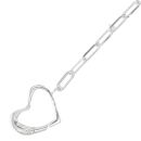 Silver Paperclip Heart Bracelet 8" By Icesia