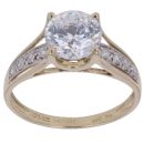 14ct Yellow Gold Cubic Zirconia Single Stone Ring
