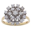 18ct Yellow Gold 0.83ct Brilliant Cut Diamond Cluster Ring