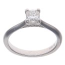 Platinum 0.55ct Cushion and Brilliant Cut Diamond Solitaire Ring