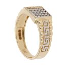 Children's 14ct Yellow And White Gold Cubic Zirconia Greek Key Ring