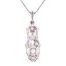 Platinum Vintage Old Cut 0.85ct Diamond Pendant and Chain 18"