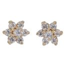 9ct Yellow Gold Cubic Zirconia Cluster Stud Earrings