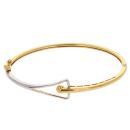 22ct Yellow and White Gold Two Tone Hinged Bangle