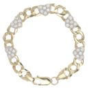 9ct Yellow Gold Cubic Zirconia Five Heart Bracelet 5.5"