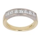 18ct Yellow and White Gold 0.70ct Princess Cut Diamond Half Eternity Ring