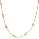 22ct Yellow White and Rose Gold Beaded Chain 24"