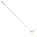 9ct Yellow Gold Textured Bead and Lucky Horn Charm Fancy Bracelet 7.5"
