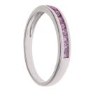9ct White Gold Pink Sapphire Half Eternity Ring