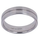 9ct White Gold Grooved Line Wedding Band 5.8mm
