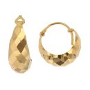 22ct Yellow Gold Faceted Basket Hoop Earrings
