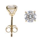 9ct Yellow Gold 1.50ct Brilliant Cut Lab Grown Diamond Solitaire Stud Earrings
