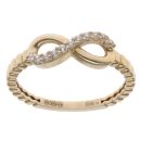 14ct Yellow Gold Cubic Zirconia Infinity Ring