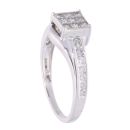 18ct White Gold 0.75ct Princess and Brilliant Cut Diamond Ring